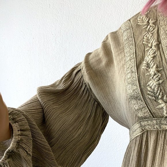 Bohemian Blouse Peasan Top Hippie Blouse Boho Chic Top Romantic Top Empire Waist - Picture 6 of 10